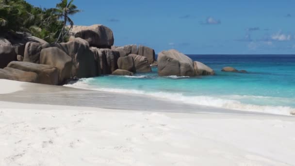 Seychellenes strand – stockvideo