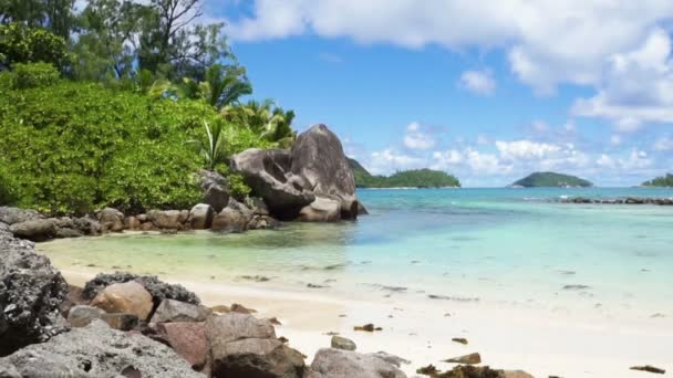 Natuurlijke kust van de Seychellen — Stockvideo