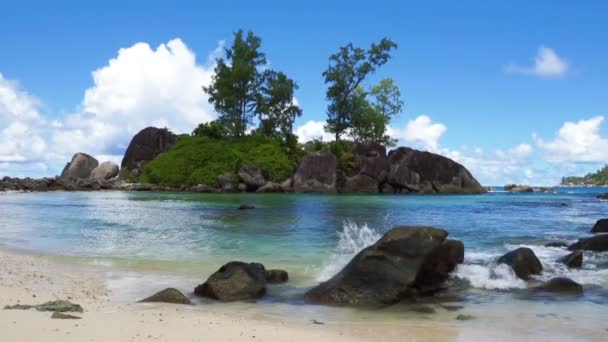 Costa de seychelles naturales — Vídeo de stock