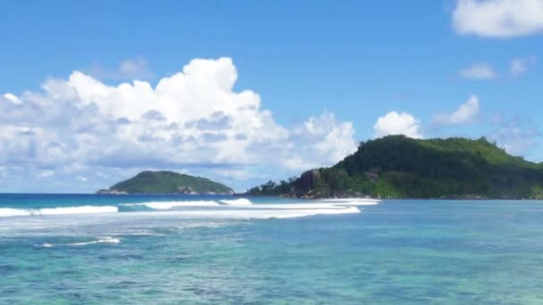 Costa de seychelles naturales — Vídeo de stock