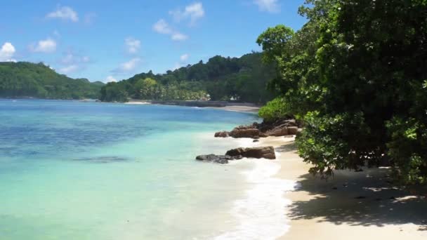 Естественное побережье Сейшельских островов — стоковое видео