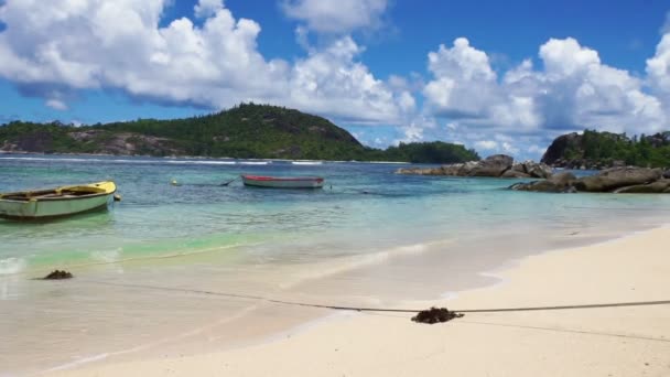 Natürliche Küste der Seychellen — Stockvideo