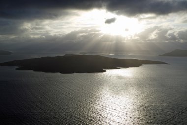 caldera Yunanistan Adası santorini tarih ile volkanik manzara