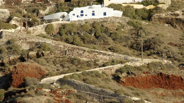 Маленьке село боєприпаси на грецькому острові Санторіні — стокове фото