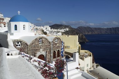 küçük oia Köyü santorini Adası üzerinde göster