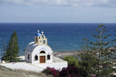 perissa küçük ve geleneksel Yunanistan kilisede