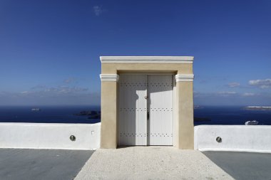 volcan caldera, athinios görünümünü santorini üzerinde