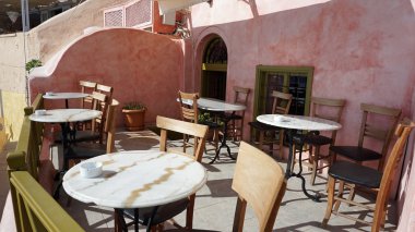 oia santorini adasında geleneksel Yunanistan architecutre