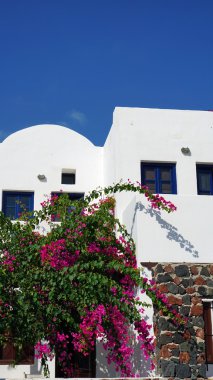 Kamari santorini adasında geleneksel Yunanistan evler