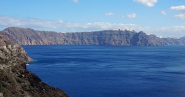 küçük oia Köyü santorini Adası üzerinde göster
