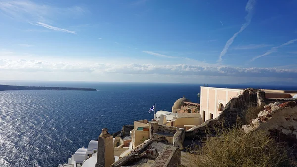 View over small oia village on santorini island — Stock Photo, Image