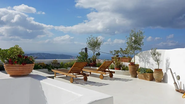 geleneksel Yunan köy exo Goniá santorini üzerinde