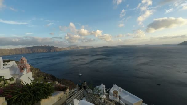 Oia dorf auf santorini — Stockvideo