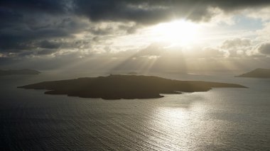 caldera Yunanistan Adası santorini tarih ile volkanik manzara