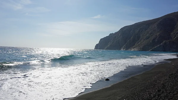 Vulkanstrand in Kamari auf Santorini Siland — Stockfoto