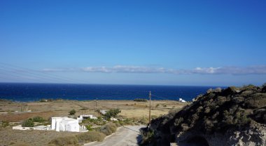 vahşi ve doğal Yunan sahillerinde Adası santorini
