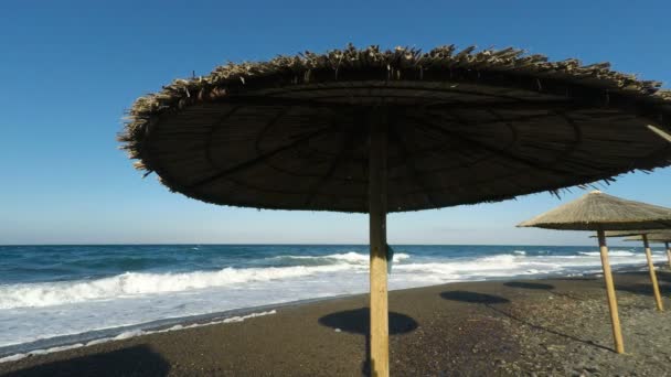 野生海岸的圣托里尼岛在 4 k — 图库视频影像