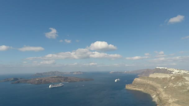 Kust van santorini eiland in Griekenland — Stockvideo