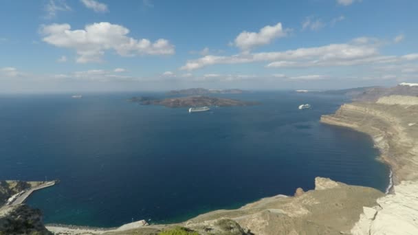 Costa de santorini isla en Grecia — Vídeos de Stock