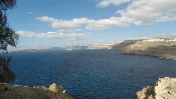 Santorini Adası Yunanistan kıyıları — Stok video