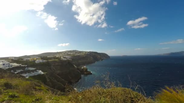 Costa de santorini isla en Grecia — Vídeos de Stock