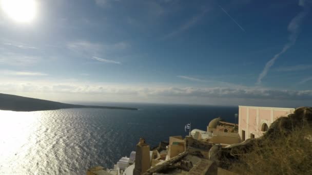 Santorini eiland in de herfst — Stockvideo