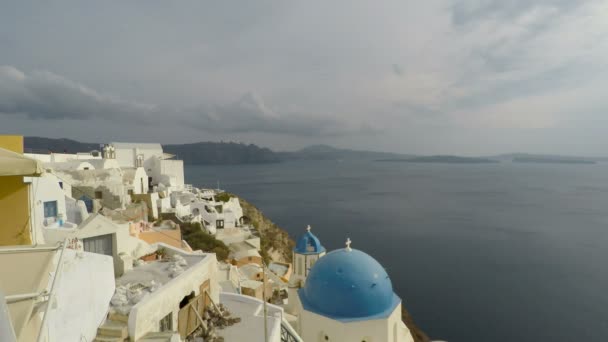Griekenland eiland santorini in de herfst — Stockvideo