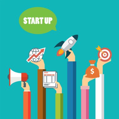 kadar iş kavramı düz tasarımını Başlat