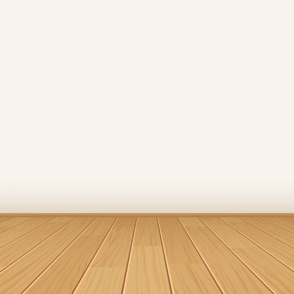 De lege ruimte van de vector met muur en houten vloer — Stockvector