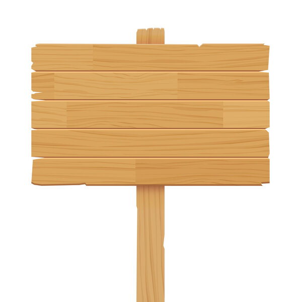 vector wooden sign isolated on white background