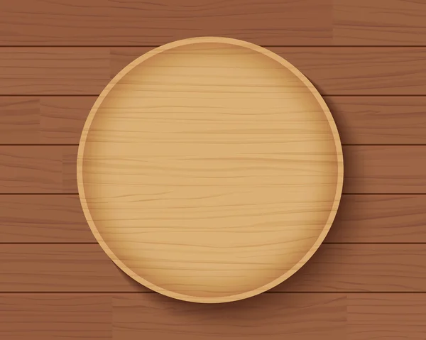 Ξύλινη πλάκα σε ξύλινο τραπέζι φόντο — Διανυσματικό Αρχείο