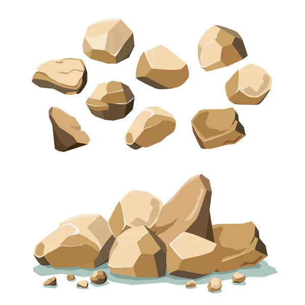 Kaya ve taş set — Stok Vektör