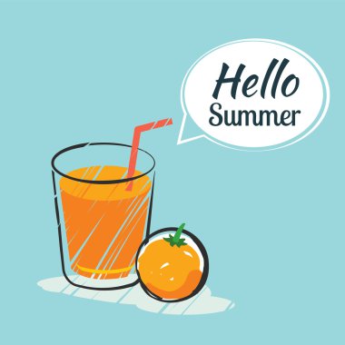 El çizim Merhaba yaz kartı.