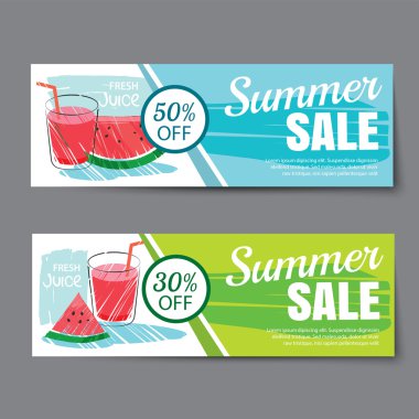 Yaz satış fişi şablonu. İndirim kupon. Afiş elle çizilmiş 