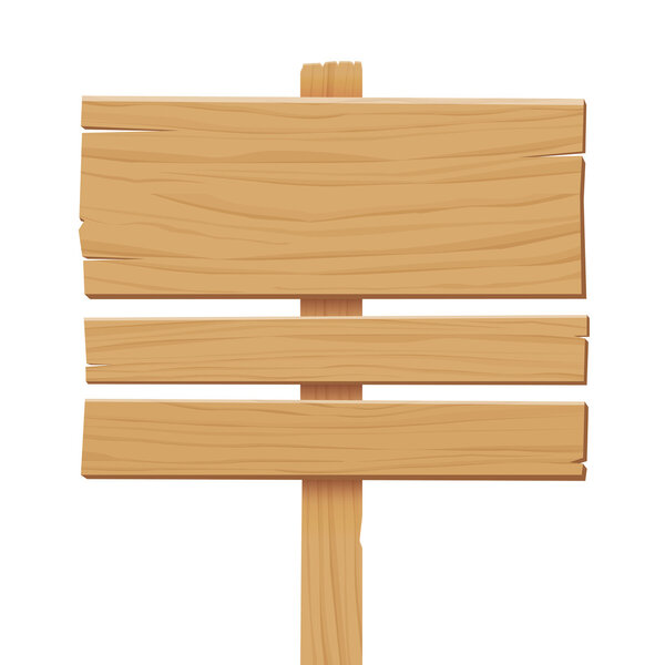vector wooden sign isolated on white background