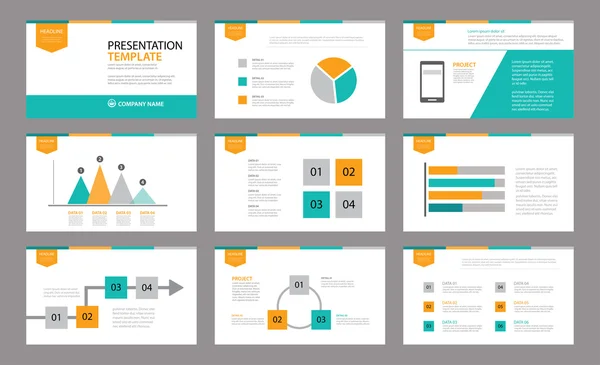 Set of presentation template.Use in annual report, corporate, fl — Stock Vector