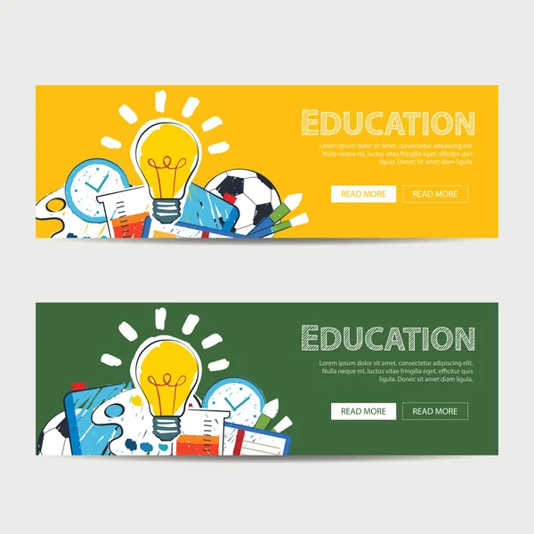 Education banner and back to school background template — Stock Vector