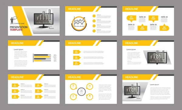 Set of presentation template.Use in annual report, corporate, fl — Stock Vector