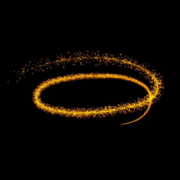 Gouden glinsterende bokeh sterren staart stof — Stockfoto