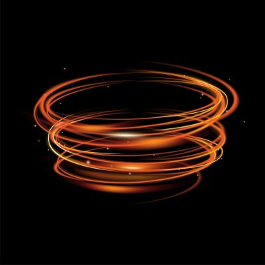 Vektör yangın açık bulanık daireler, hareket. Vektör girdap iz e