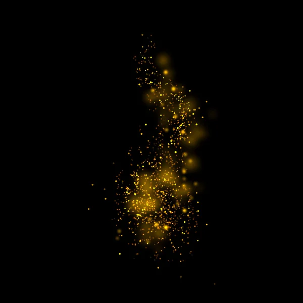 Złota błyszczące gwiazdy magicznego pyłu na tle. — Zdjęcie stockowe