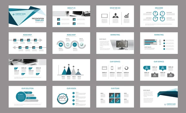 Set of presentation template.Use in annual report, corporate — Stock Vector