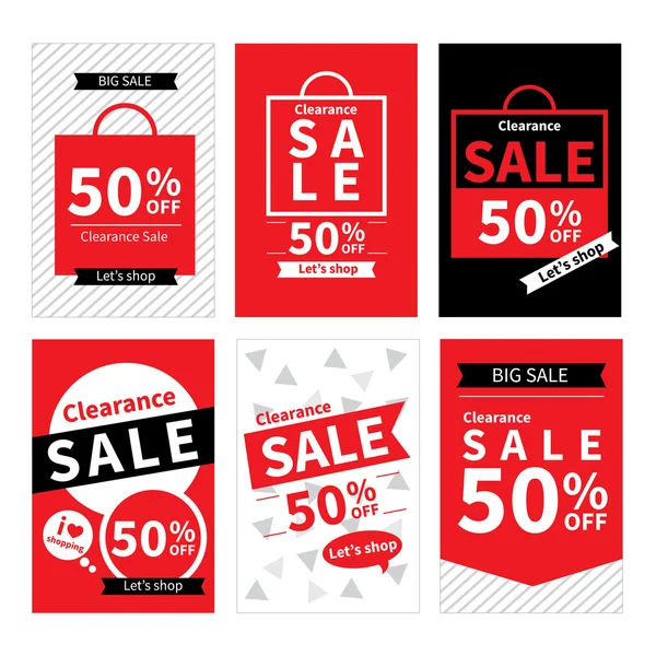 Set van banner malplaatjes van de website van de verkoop. Sociale media banners — Stockvector