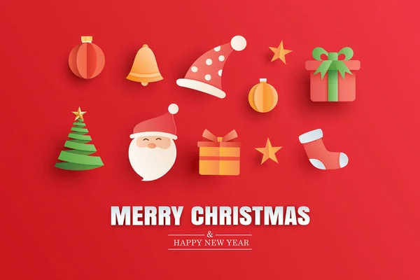 크리스마스와 새해붉은 예장에서 포스터 플라이어 — 스톡 벡터