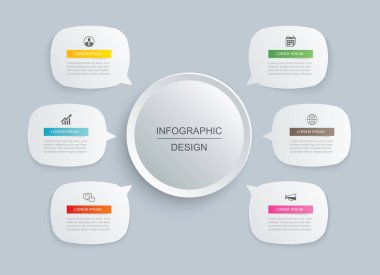 6 veri optin bilgi şablonu tasarımı. Vektör illüstrasyon soyut arkaplan. İş akışı düzeni, iş adımı, afiş, web tasarımı için kullanılabilir.