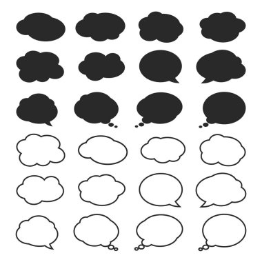 Çizgi roman konuşma balonu oluşturuldu. Bubble vintage tarzı düz ve ana hatlı tasarım.