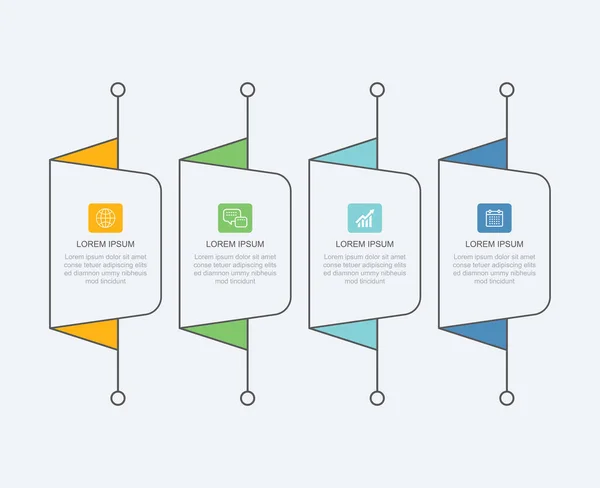 Data Infographics Fliken Papper Tunn Linje Index Mall Vektor Illustration — Stock vektor