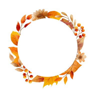 Sonbahar suluboya çerçeve ve kenarı terk ediyor.