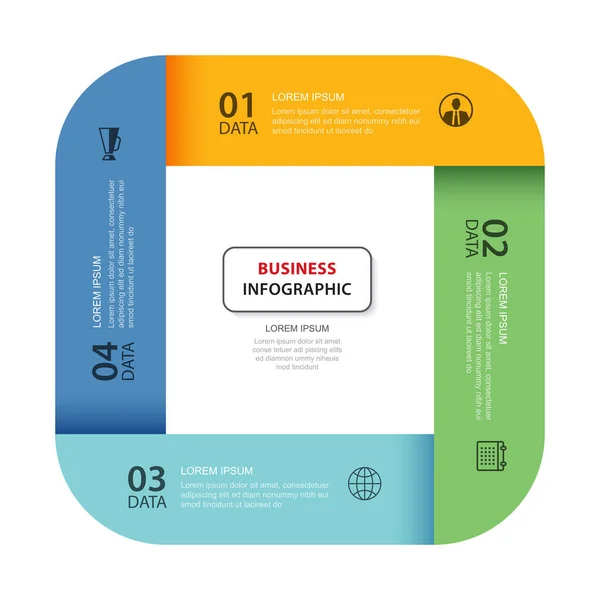 Data Infographics List Paper Index Template Abstraktní Pozadí Vektorové Ilustrace — Stockový vektor