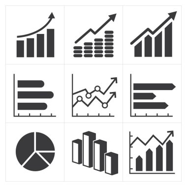 Diyagram ve grafik iş Icon set